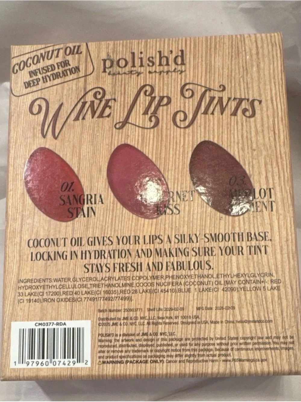 Wine Lip Tints Trio – Red Shades